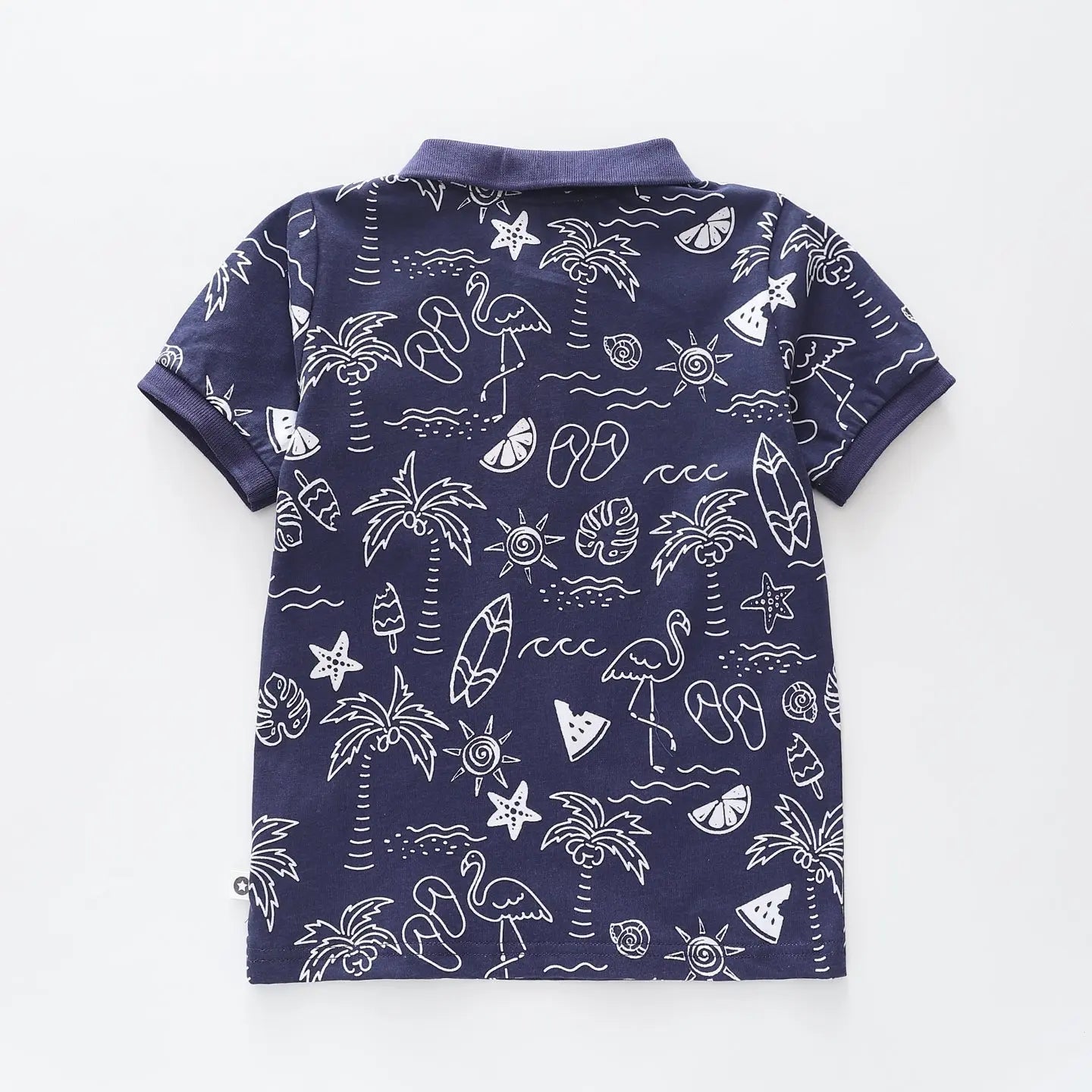 Tropical Print Polo T-shirt