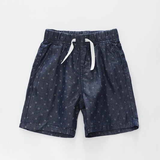 Boys Graphic Print Chambray Shorts