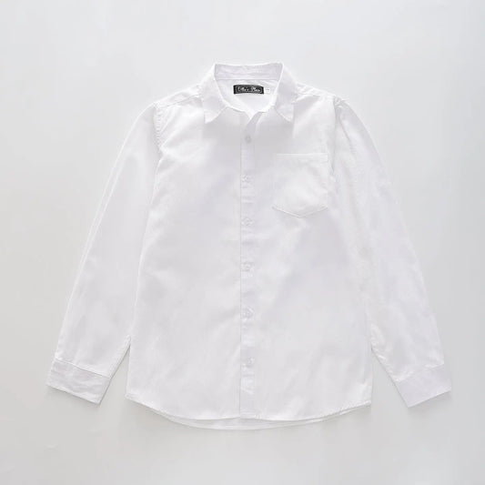White Button-Up Textured Shirt