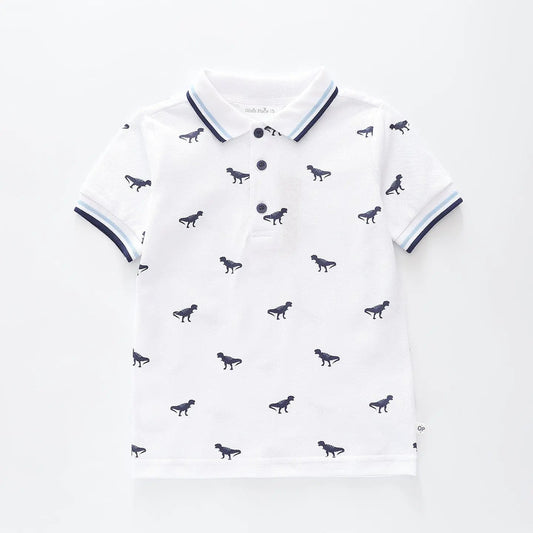 Dino Print Polo T-shirt
